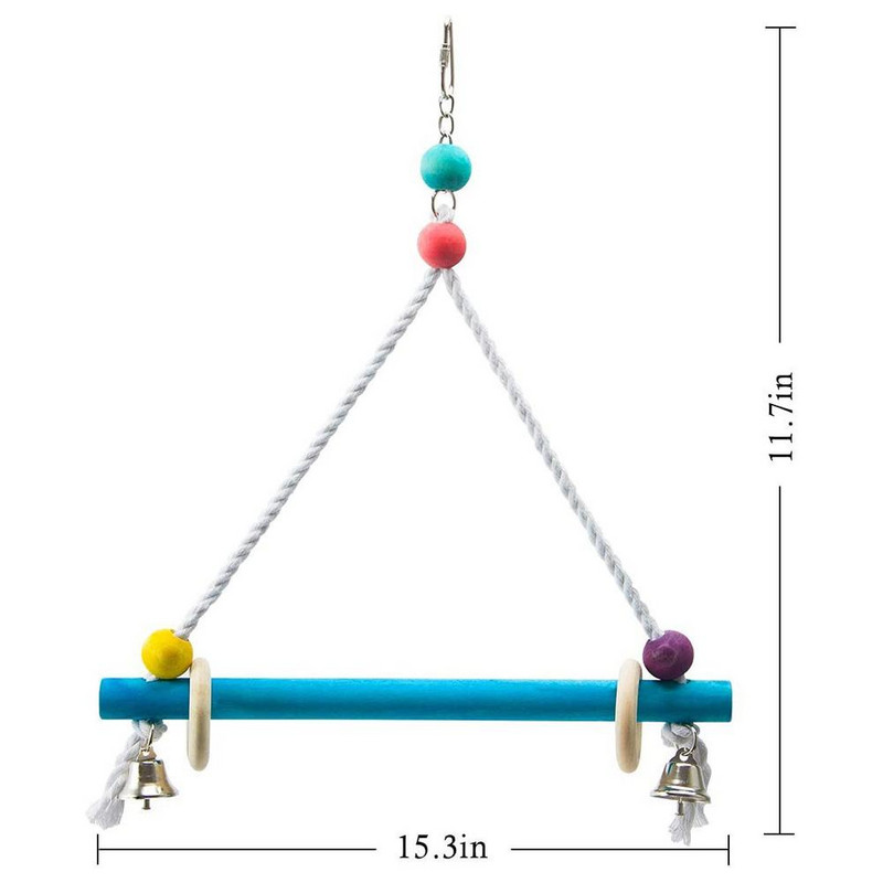 Suport de jucării pentru păsări Accesorii pentru papagal Conure, leagăn de dragoste, decorare cuști de biban, furnituri mici medii pentru perusi