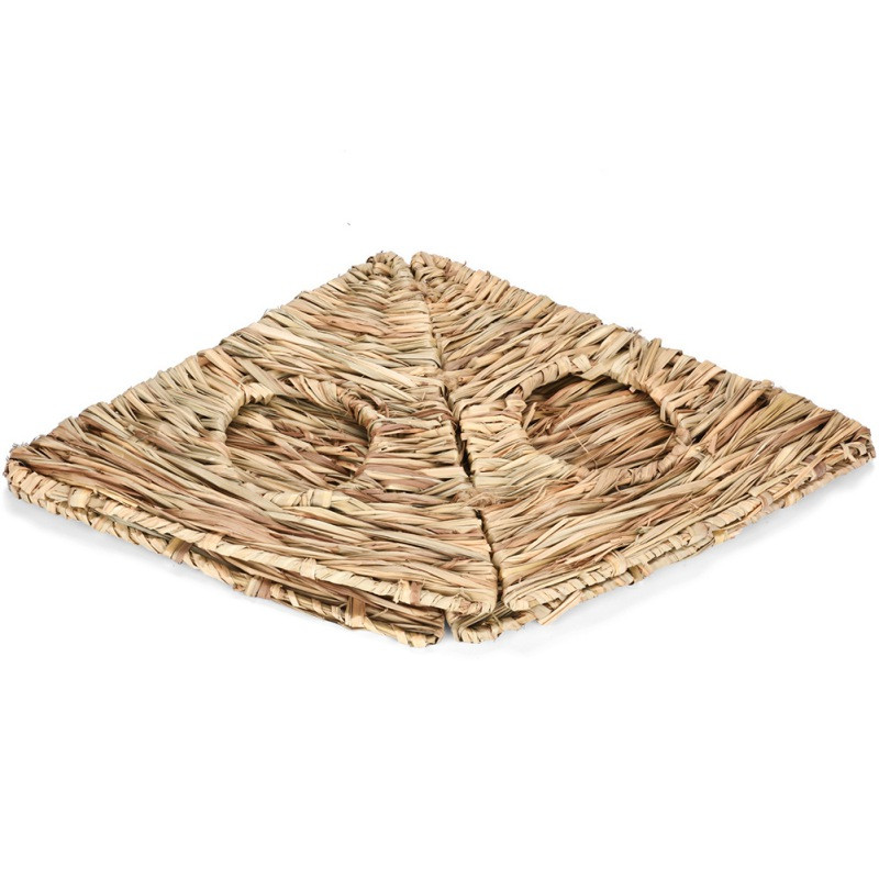 Casă de hamster iepure de companie țesute cu paie naturală, cușcă de căsuță cu iarbă țesătură manuală pentru animale mici, accesorii pentru cuib de hamster de cobai