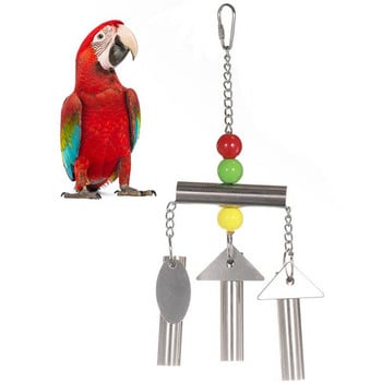 Dorakitten 1 бр Parrot Bell Toys Stand Творческа неръждаема стомана Катерица Bell Perch Bell Bird Cage Toy Зоотовары Сувенири за птици