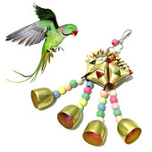 Pet Bird παπαγάλος κουδούνι χάντρες Κρεμαστό ψάθινο κρεμαστό ντεκόρ κλουβιού Παίξτε Διαδραστικό παιχνίδι για μάσημα Αξεσουάρ κατοικίδιων ζώων Bird Cage Home Εργαλείο