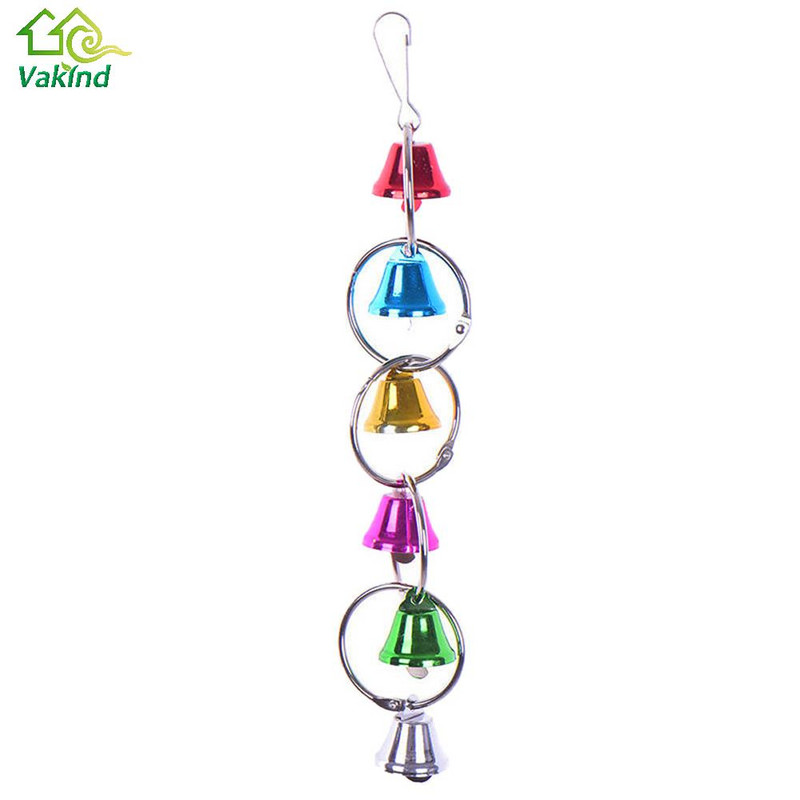 Jucării colorate pentru păsări papagal, inel metalic, clopot, cușcă agățată, jucării pentru papagal, veveriță, păsări, păsări, accesorii pentru animale de companie