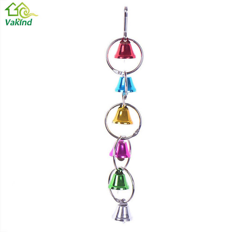 Jucării colorate pentru păsări papagal, inel metalic, clopot, cușcă agățată, jucării pentru papagal, veveriță, păsări, păsări, accesorii pentru animale de companie