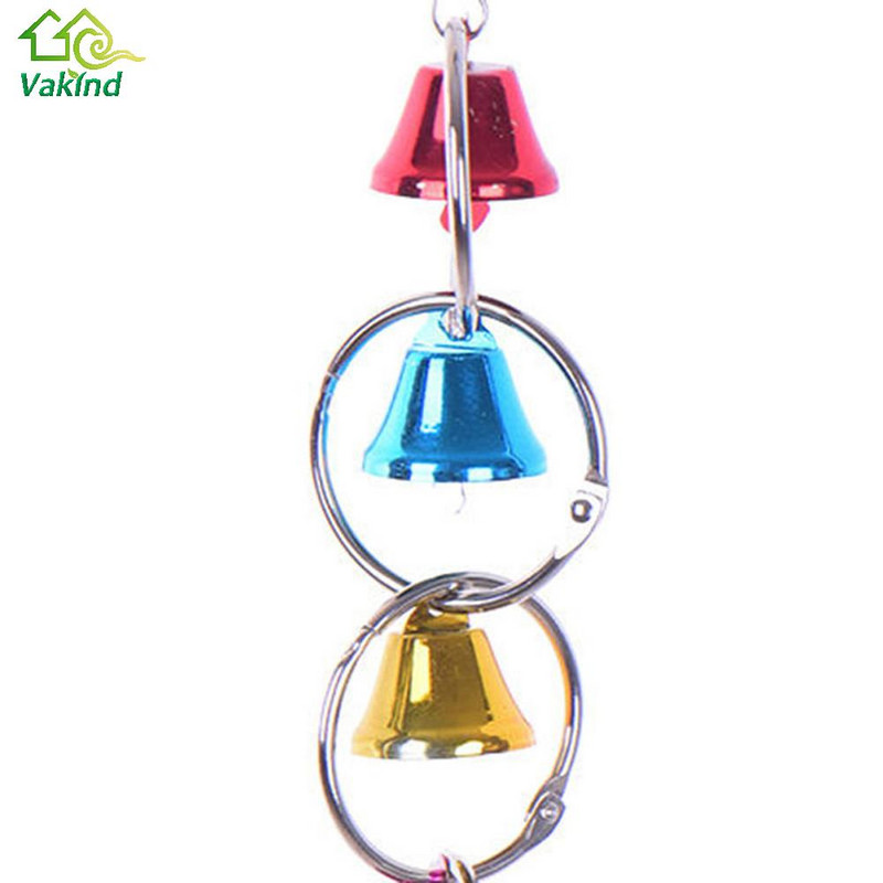 Jucării colorate pentru păsări papagal, inel metalic, clopot, cușcă agățată, jucării pentru papagal, veveriță, păsări, păsări, accesorii pentru animale de companie
