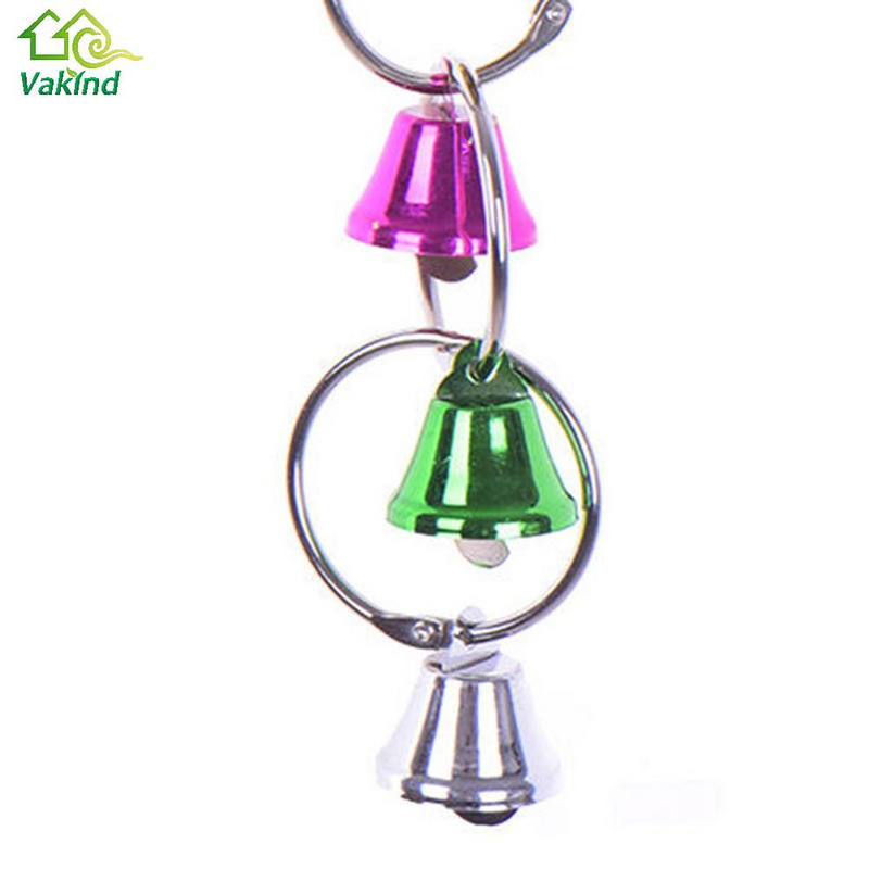 Jucării colorate pentru păsări papagal, inel metalic, clopot, cușcă agățată, jucării pentru papagal, veveriță, păsări, păsări, accesorii pentru animale de companie