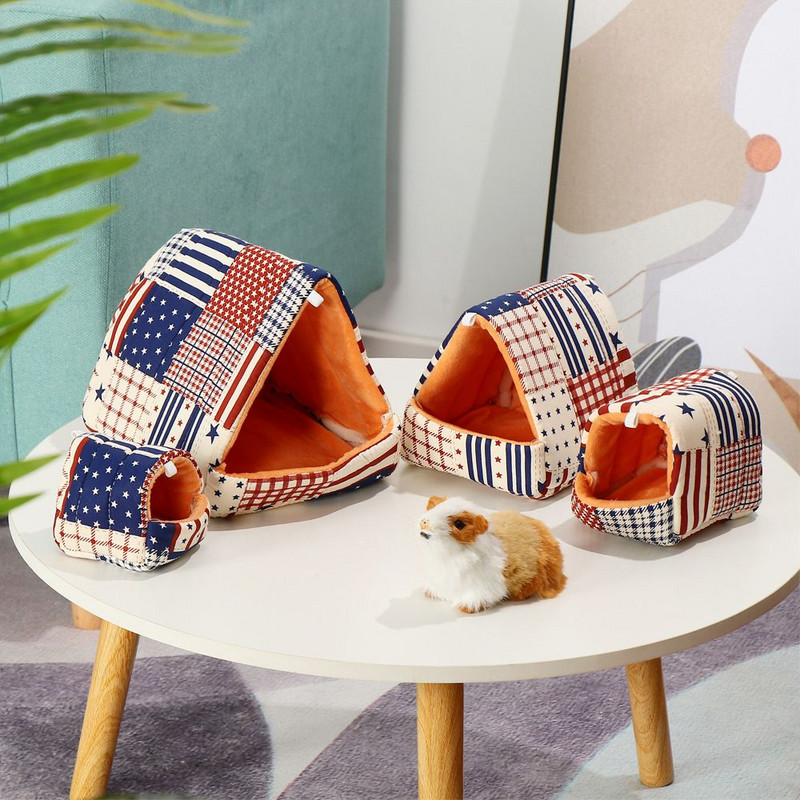 Jauka, maza dzīvnieka guļamvieta Plīša kāmja ligzda šūpuļtīkls Jūrascūciņas vāveres būris pakarināms mājas Ziemas silta māja Mājdzīvnieku piederumi