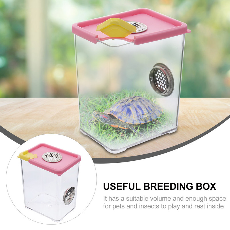 Kastes rāpuļu terārijs zirnekļu barošanas nesējs čūsku iežogojums konteiners dzīvotne Tarantula vaislas gliemežu turētājs bruņurupucis kukainis varde