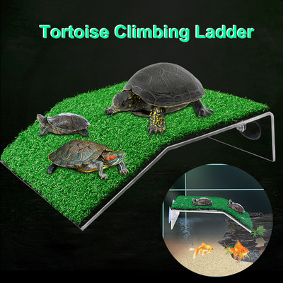 Turtle Basking Platform Teknős élőhely szimuláció Gyep rámpa Teknős dokk Úszó sziget hüllők Terrárium Akvárium Kiegészítő