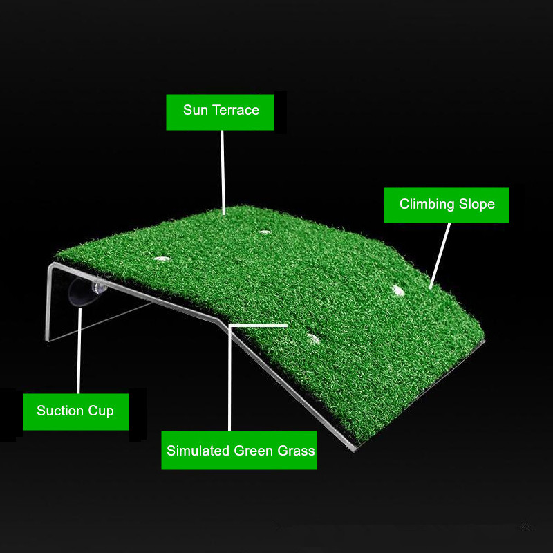Vėžlių baseino platforma Vėžlių buveinės modeliavimas vejos rampa Vėžlių prieplaukoje plaukiojanti sala roplių terariumui akvariumo priedas