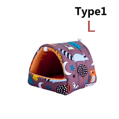 Πολύχρωμο χαριτωμένο μαλακό σπιτάκι με χάμστερ Άνετο κρεβάτι για ύπνο ινδικού χοιριδίου Φωλιά ζεστού χαλιού Μίνι κλουβί για σκίουρο κουνελιών