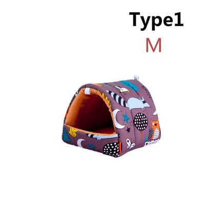 Πολύχρωμο χαριτωμένο μαλακό σπιτάκι με χάμστερ Άνετο κρεβάτι για ύπνο ινδικού χοιριδίου Φωλιά ζεστού χαλιού Μίνι κλουβί για σκίουρο κουνελιών