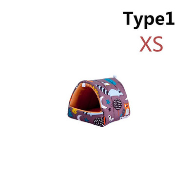 Πολύχρωμο χαριτωμένο μαλακό σπιτάκι με χάμστερ Άνετο κρεβάτι για ύπνο ινδικού χοιριδίου Φωλιά ζεστού χαλιού Μίνι κλουβί για σκίουρο κουνελιών