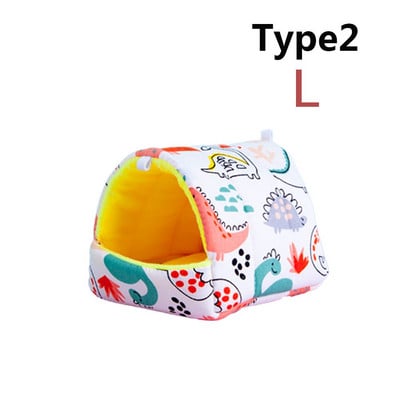 Πολύχρωμο χαριτωμένο μαλακό σπιτάκι με χάμστερ Άνετο κρεβάτι για ύπνο ινδικού χοιριδίου Φωλιά ζεστού χαλιού Μίνι κλουβί για σκίουρο κουνελιών