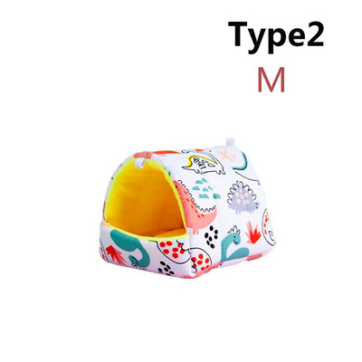 Πολύχρωμο χαριτωμένο μαλακό σπιτάκι με χάμστερ Άνετο κρεβάτι για ύπνο ινδικού χοιριδίου Φωλιά ζεστού χαλιού Μίνι κλουβί για σκίουρο κουνελιών