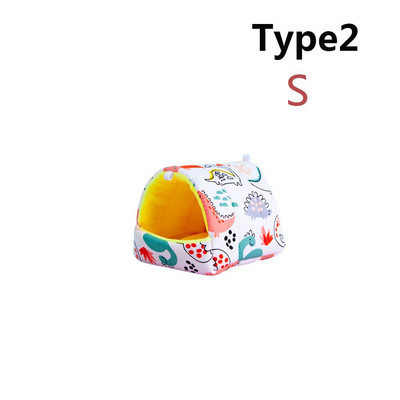 Πολύχρωμο χαριτωμένο μαλακό σπιτάκι με χάμστερ Άνετο κρεβάτι για ύπνο ινδικού χοιριδίου Φωλιά ζεστού χαλιού Μίνι κλουβί για σκίουρο κουνελιών