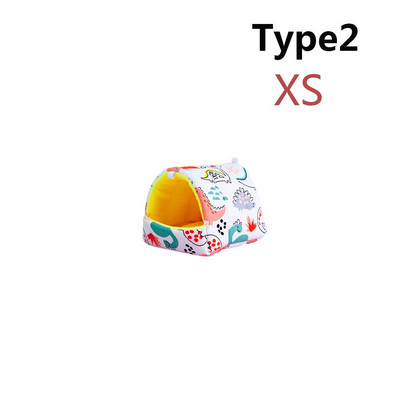 Πολύχρωμο χαριτωμένο μαλακό σπιτάκι με χάμστερ Άνετο κρεβάτι για ύπνο ινδικού χοιριδίου Φωλιά ζεστού χαλιού Μίνι κλουβί για σκίουρο κουνελιών