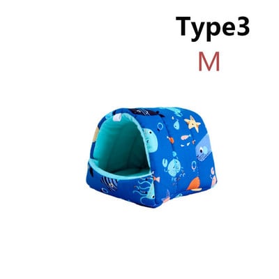 Πολύχρωμο χαριτωμένο μαλακό σπιτάκι με χάμστερ Άνετο κρεβάτι για ύπνο ινδικού χοιριδίου Φωλιά ζεστού χαλιού Μίνι κλουβί για σκίουρο κουνελιών