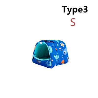 Πολύχρωμο χαριτωμένο μαλακό σπιτάκι με χάμστερ Άνετο κρεβάτι για ύπνο ινδικού χοιριδίου Φωλιά ζεστού χαλιού Μίνι κλουβί για σκίουρο κουνελιών