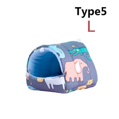 Πολύχρωμο χαριτωμένο μαλακό σπιτάκι με χάμστερ Άνετο κρεβάτι για ύπνο ινδικού χοιριδίου Φωλιά ζεστού χαλιού Μίνι κλουβί για σκίουρο κουνελιών