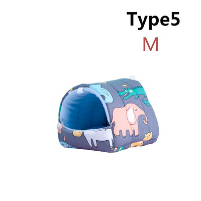 Πολύχρωμο χαριτωμένο μαλακό σπιτάκι με χάμστερ Άνετο κρεβάτι για ύπνο ινδικού χοιριδίου Φωλιά ζεστού χαλιού Μίνι κλουβί για σκίουρο κουνελιών