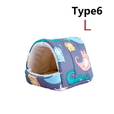 Πολύχρωμο χαριτωμένο μαλακό σπιτάκι με χάμστερ Άνετο κρεβάτι για ύπνο ινδικού χοιριδίου Φωλιά ζεστού χαλιού Μίνι κλουβί για σκίουρο κουνελιών