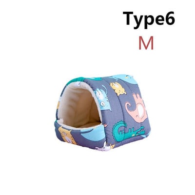 Πολύχρωμο χαριτωμένο μαλακό σπιτάκι με χάμστερ Άνετο κρεβάτι για ύπνο ινδικού χοιριδίου Φωλιά ζεστού χαλιού Μίνι κλουβί για σκίουρο κουνελιών