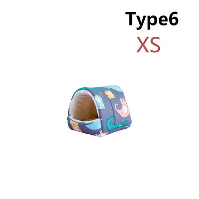 Πολύχρωμο χαριτωμένο μαλακό σπιτάκι με χάμστερ Άνετο κρεβάτι για ύπνο ινδικού χοιριδίου Φωλιά ζεστού χαλιού Μίνι κλουβί για σκίουρο κουνελιών