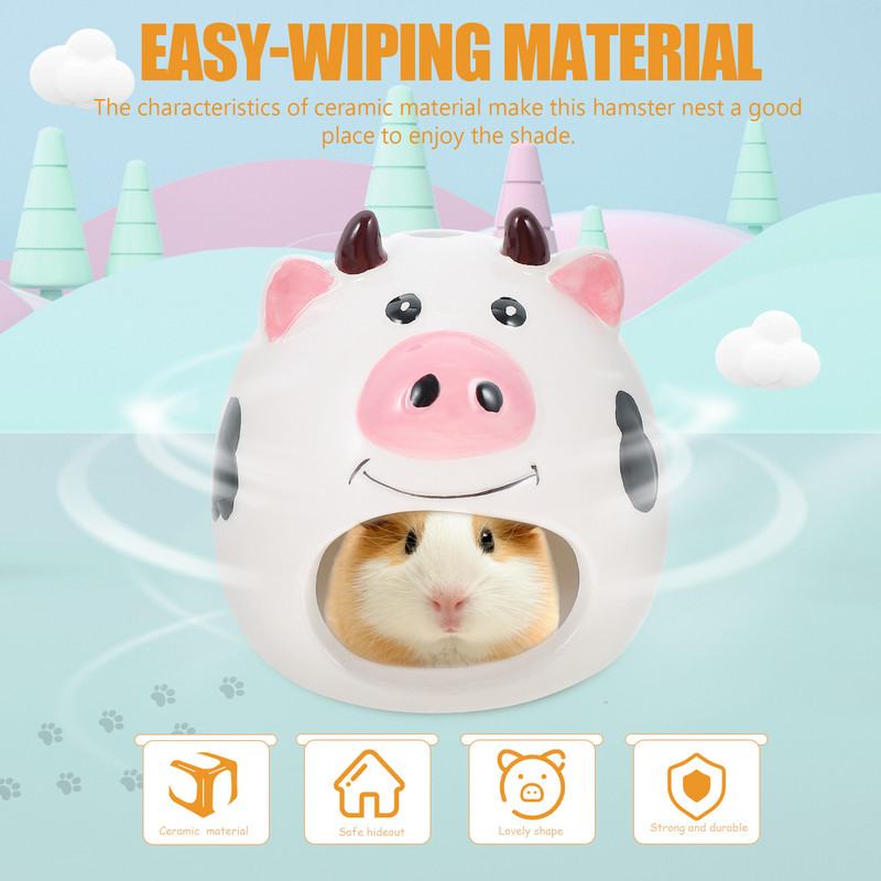 Χάμστερ Σπίτι Hideouthutbath Pet Cave Κεραμικό Γουινέα Τσιντσιλάκριτερ Κλουβί αρουραίων ζώων Κλουβί Gerbil Hideaway Mini Summer Place Cooling