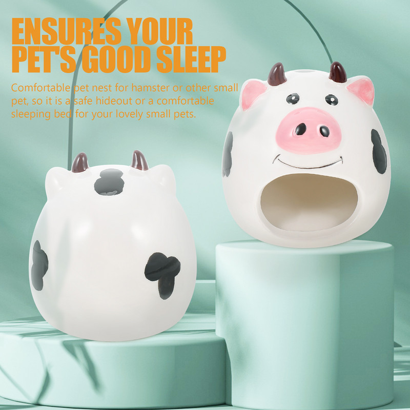 Χάμστερ Σπίτι Hideouthutbath Pet Cave Κεραμικό Γουινέα Τσιντσιλάκριτερ Κλουβί αρουραίων ζώων Κλουβί Gerbil Hideaway Mini Summer Place Cooling