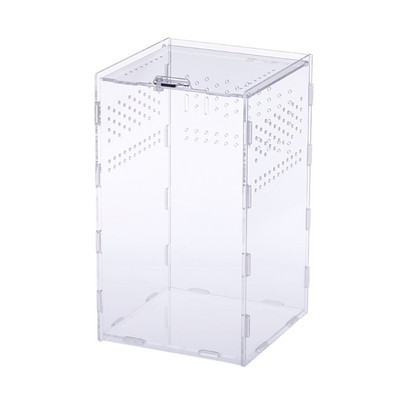 Cutie de hrănire pentru reptile Cutie de reproducere Terariu acrilic portabil Habitat transparent pentru insecte pentru mini șopârlă Centipede 4 dimensiuni