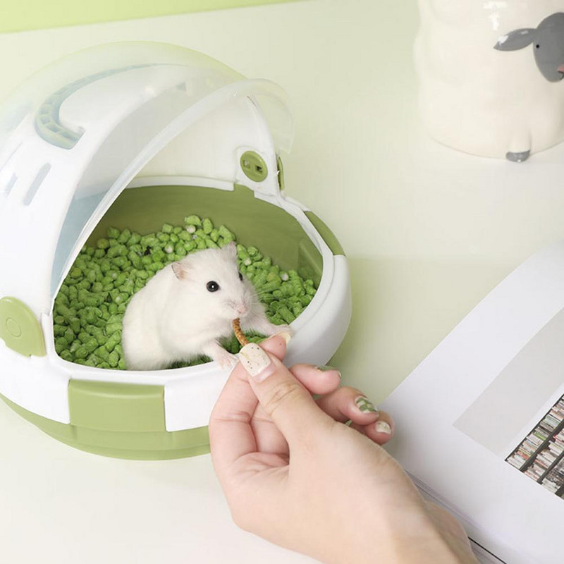 Cușcă de transport în formă de OZN Căsuță portabilă în aer liber Casă de vacanță pentru hamster urs de aur animale mici