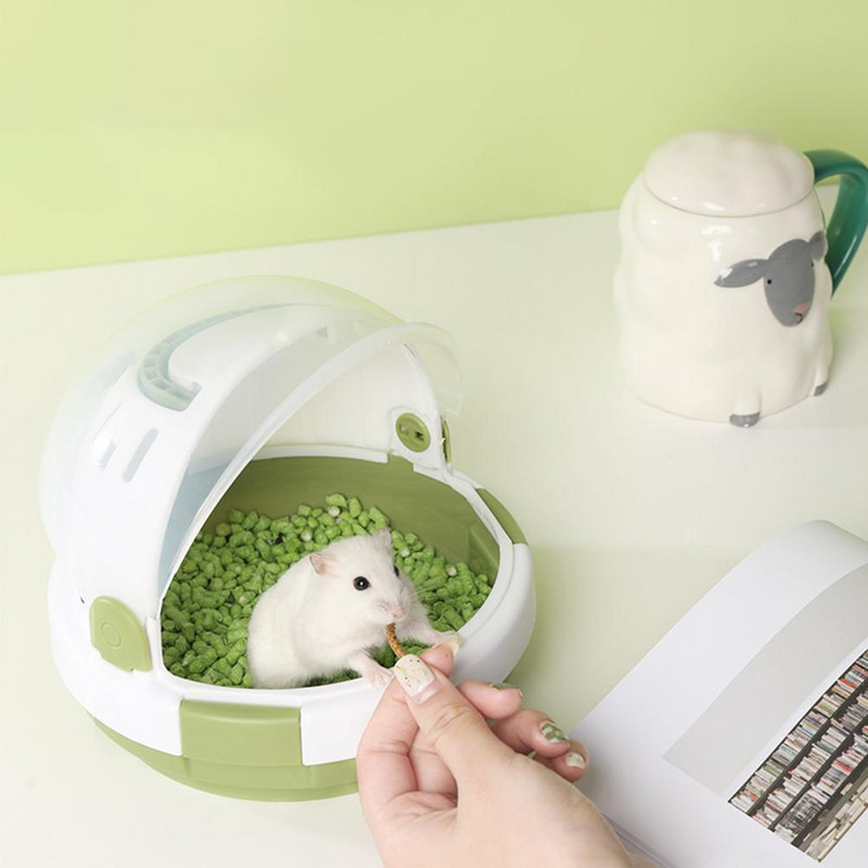 Cușcă de transport în formă de OZN Căsuță portabilă în aer liber Casă de vacanță pentru hamster urs de aur animale mici