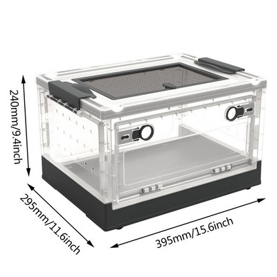Väikeloomade aretuskast, läbipaistev kaasaskantav väikeloomade inkubatsioonikast, läbipaistev mini roomajate elupaiga terraarium koos kaanega