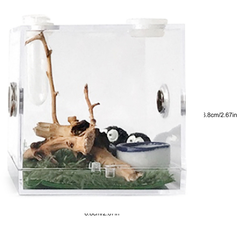 1Pcs Breeding Box - Transparent Insect Feeding Boxes Φορητό ακρυλικό περίβλημα ερπετών - δοχείο αναπαραγωγής με μεταλλικό αερισμό