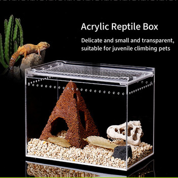 Прозрачна акрилна кутия за размножаване на влечуги, паяк, гущер, земноводни, терариум, устойчив на течове, местообитание за домашни любимци, заграждение за дървесна тарантула