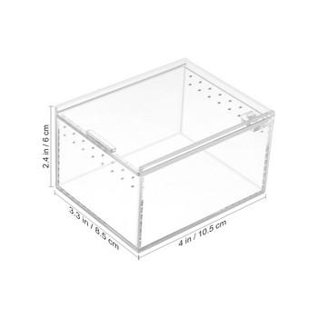 Кутия за размножаване на влечуги Резервоар за хранене Фортерариум Прозрачен контейнер Калъф Заграждение Щурец Изолиран Рак Тарантула Хабитат