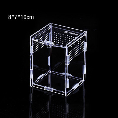 New Reptile Habitat Terrarium Breeding Box Acrylic Transparent Reptiles Cage Nano Arboreal Tarantula Enclosure Terrarium