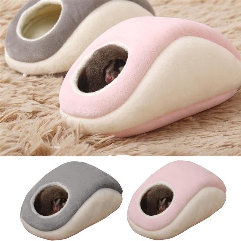 Väike lemmikloom armas pehme plüüsist pesa orava hamstri puuvillane voodi Väike lemmiklooma soe maja Mugav väikeloomatuba