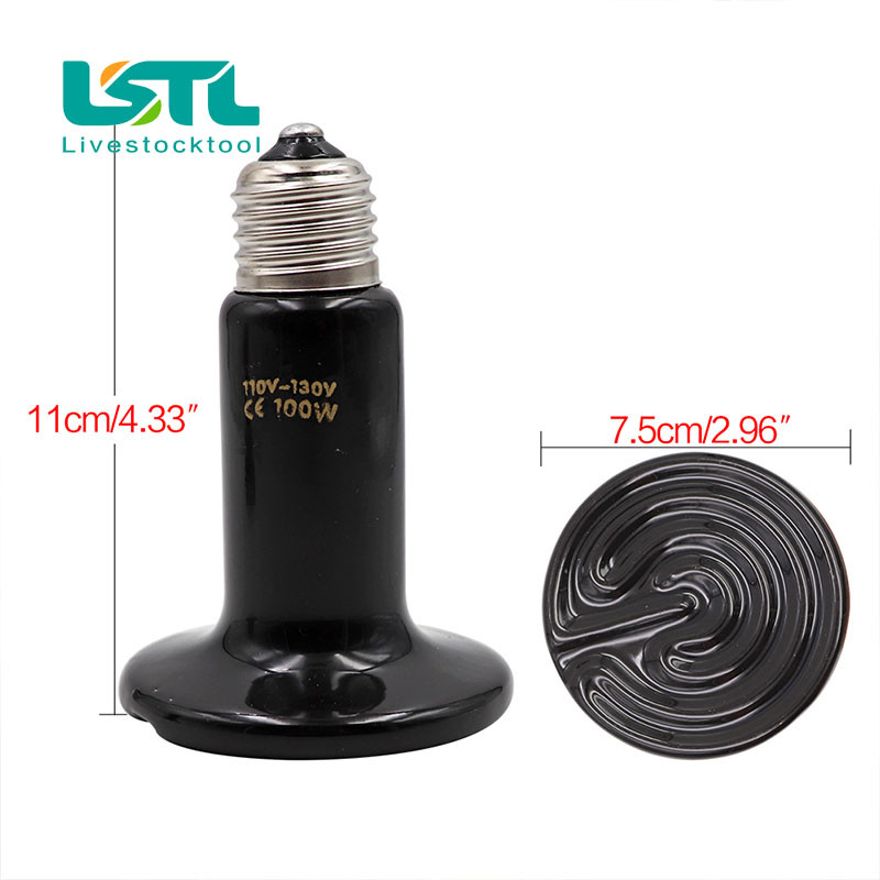 2 gab. Mājdzīvnieku rāpuļu apsildes spuldze Infrasarkanā keramiskā izstarotāja siltuma lampas Mājdzīvnieku brooder rāpuļu lampa 220V-240V