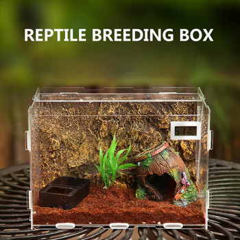 S/L Size Reptile Tank Insect Spiders Tortoise Lizard Ακρυλικό διαφανές κουτί αναπαραγωγής Vivarium Lid Reptile Pet Product Terrarium