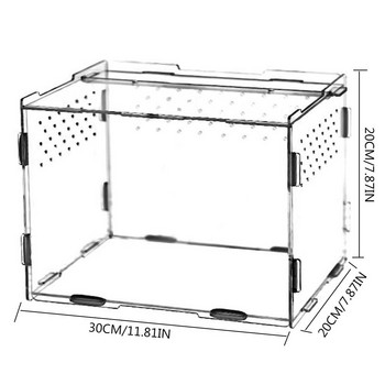 S/L размер Резервоар за влечуги Паяци от насекоми Костенурка Гущер Акрилна прозрачна кутия за разплод Капак за вивариум Продукт за влечуги Терариум за домашни любимци