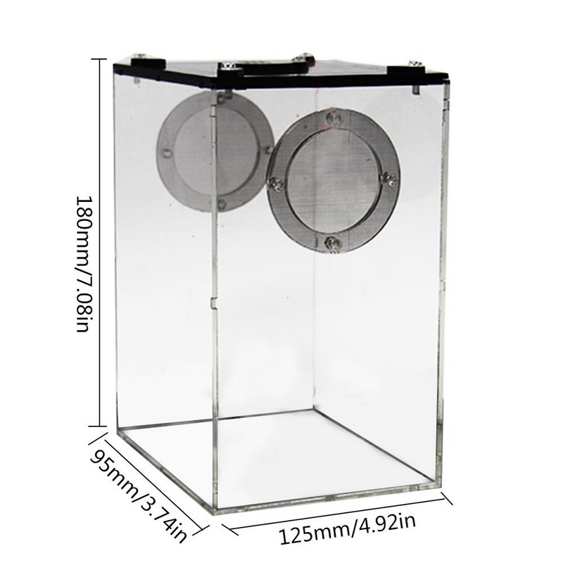 S/L izmēra rāpuļu tvertne kukaiņu zirnekļi Bruņurupuču ķirzaka akrila caurspīdīga audzēšanas kaste Vivarium vāks rāpuļu mājdzīvnieku izstrādājumu terārijs