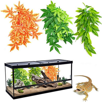 12 inch reptile șopârle decorare terariu bricolaj acvariu acvariu plante fals agățat realistă viță artificială furnituri pentru animale de companie