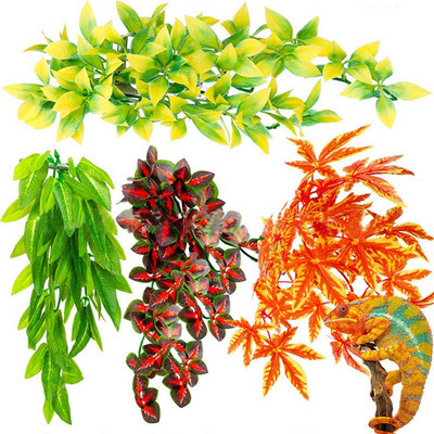 12 ιντσών Reptile Lizards Διακόσμηση Terrarium DIY Ενυδρείο Fish Tank Plant Fake Hanging Realistic Artificial Vine Pet Supplies