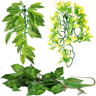 12 ιντσών Reptile Lizards Διακόσμηση Terrarium DIY Ενυδρείο Fish Tank Plant Fake Hanging Realistic Artificial Vine Pet Supplies