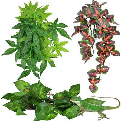12 ιντσών Reptile Lizards Διακόσμηση Terrarium DIY Ενυδρείο Fish Tank Plant Fake Hanging Realistic Artificial Vine Pet Supplies
