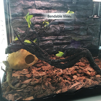 Ερπετά φυτά Πλαστικά κλαδιά αμπέλων ζούγκλας Φυτό τεράριουμ για γενειοφόρος δράκος σαύρα Gecko Φίδι Δεξαμενή Βιοτόπου