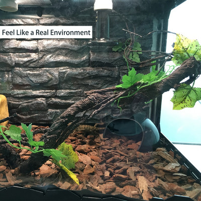 Reptile Plants Plastic Jungle Vines Branches Terrarium Plant for Bearded Dragon Lizard Gecko Snake Tank Habitat Decor