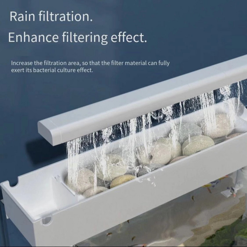 Filtru pentru rezervor de pește, pompă de filtru trei în unu, sistem de circulație de filtrare de aerare cu cutie de filtru, filtru de sus, accesorii pentru acvariu