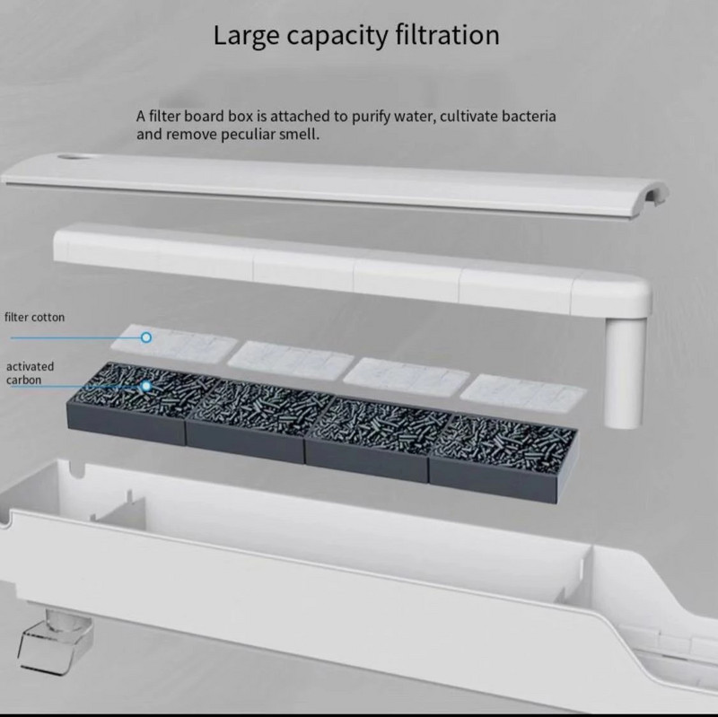 Filtru pentru rezervor de pește, pompă de filtru trei în unu, sistem de circulație de filtrare de aerare cu cutie de filtru, filtru de sus, accesorii pentru acvariu