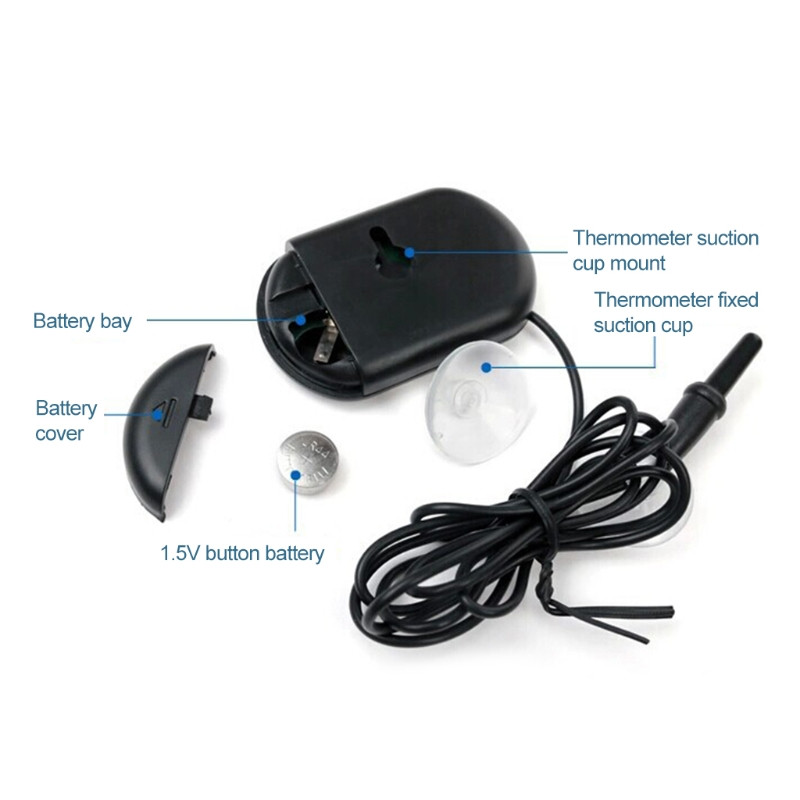 Ψηφιακός θερμογράφος ενυδρείου Fish Tank Thermogram Reptile Thermogram Terrarium Test Temperature Water με οθόνη LCD